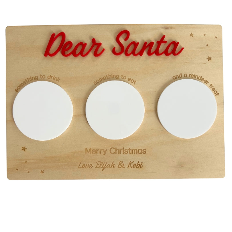 Santa Treat Plate - Wooden