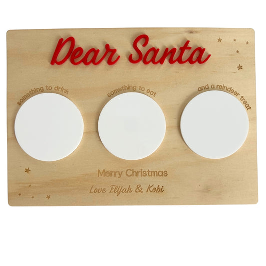 Santa Treat Plate - Wooden